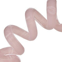 Coil Glass Sculpture pink, close-up of the ribbed hand-blown glass