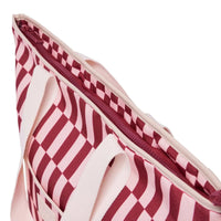 Burgundy and peony check insulated Cooler Base tote with zip closure and cotton straps