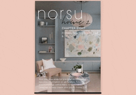Digital Magazine cover of norsuHOME 2 Chapter Eight featuring formal living room, bar, and study design tips and furnishings.