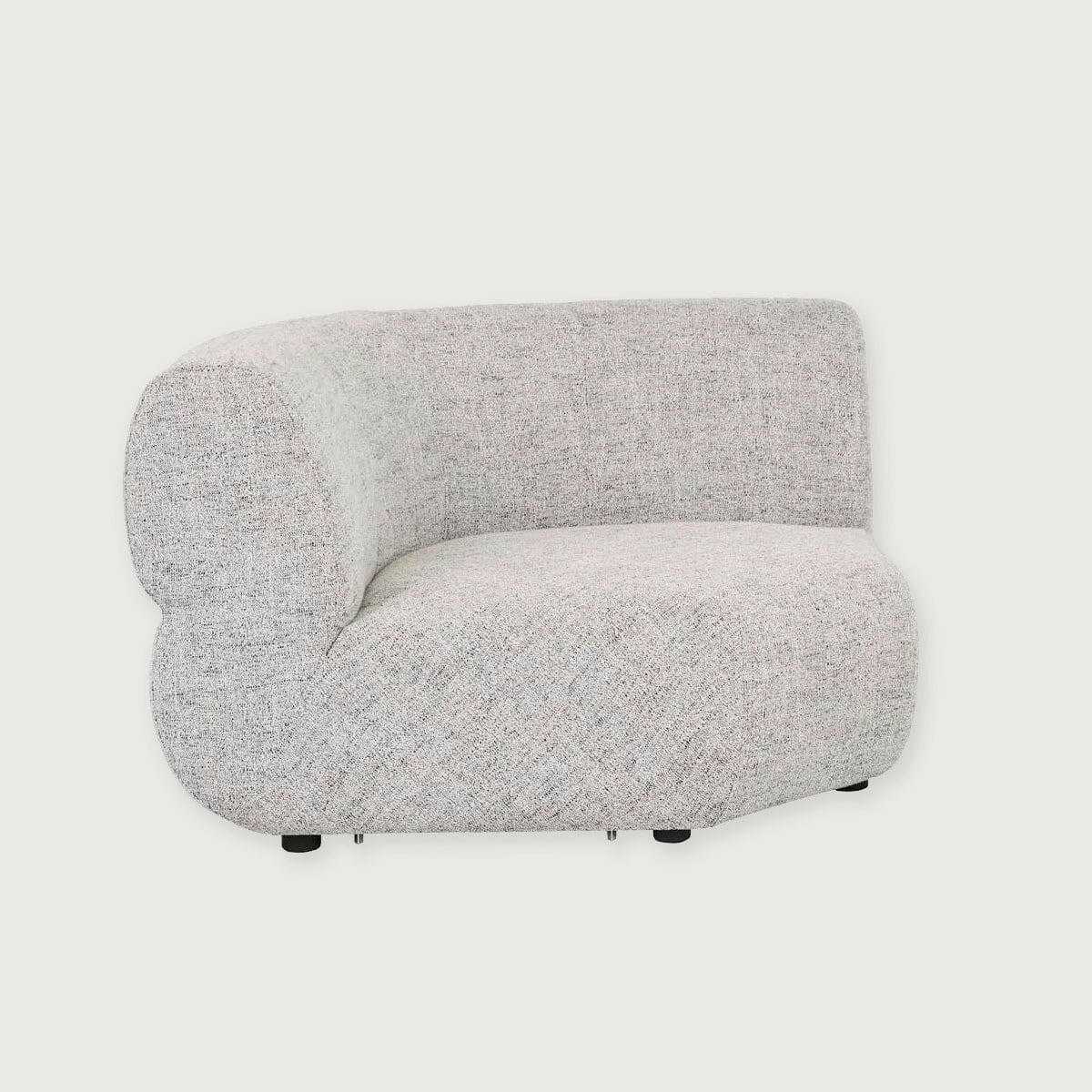 GlobeWest Juno Cloud Round Corner Sofa in Moon Rock
