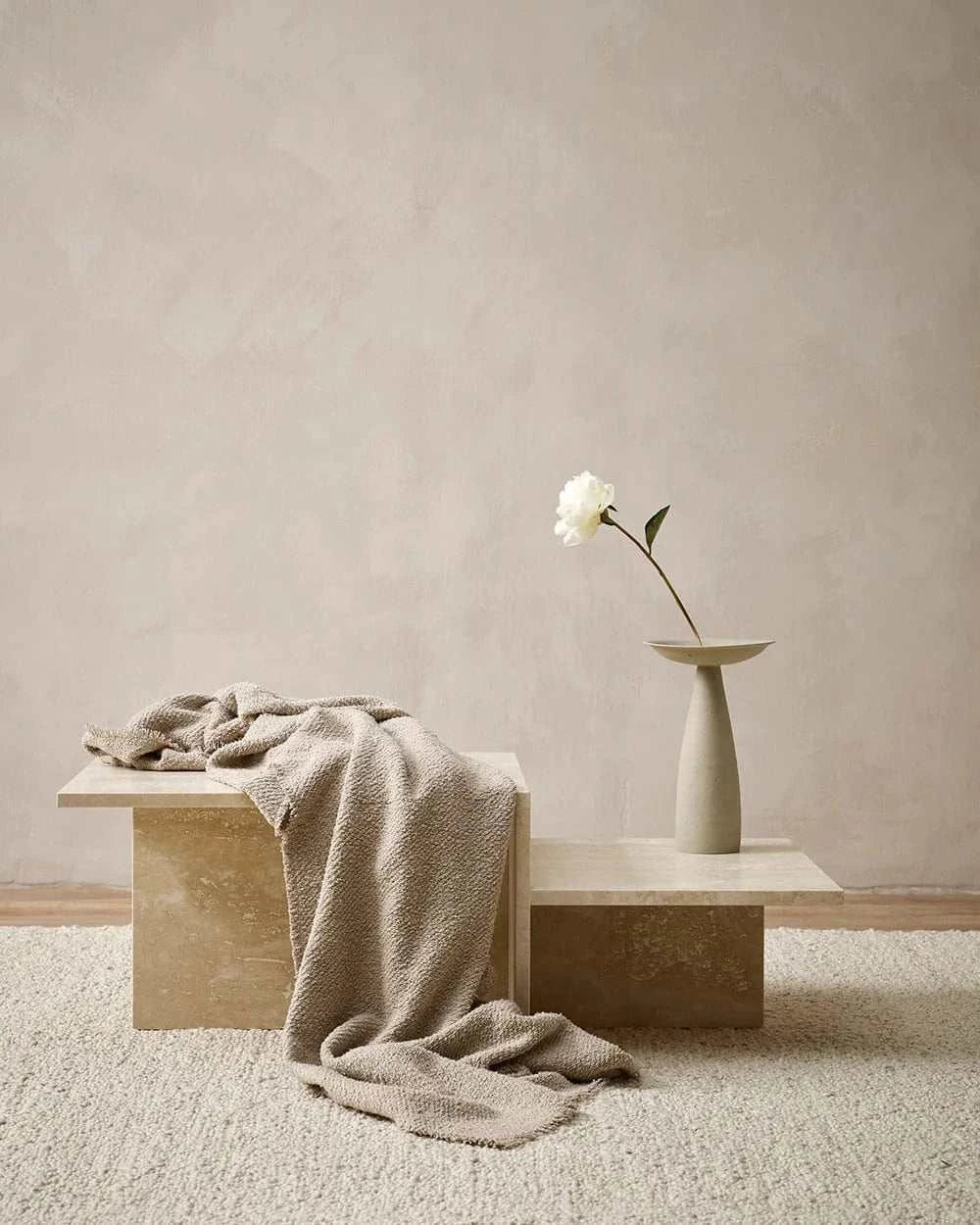 Baya Blankets & Throws Baya Cromwell Throw Blanket - Taupe