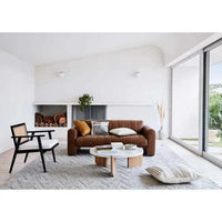 Globe West Coffee Tables Globe West Sketch Native Round Coffee Table, Nougat/White