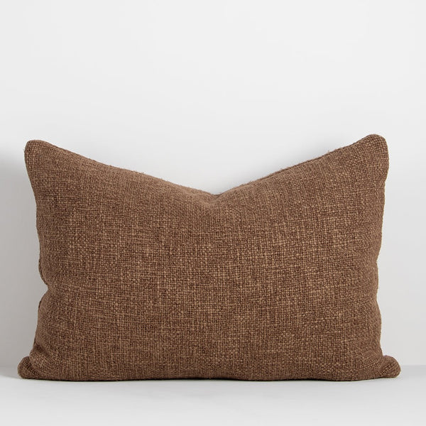 Baya Cyprian oblong cushion in cocoa, 40 x 60cm | Norsu Interiors