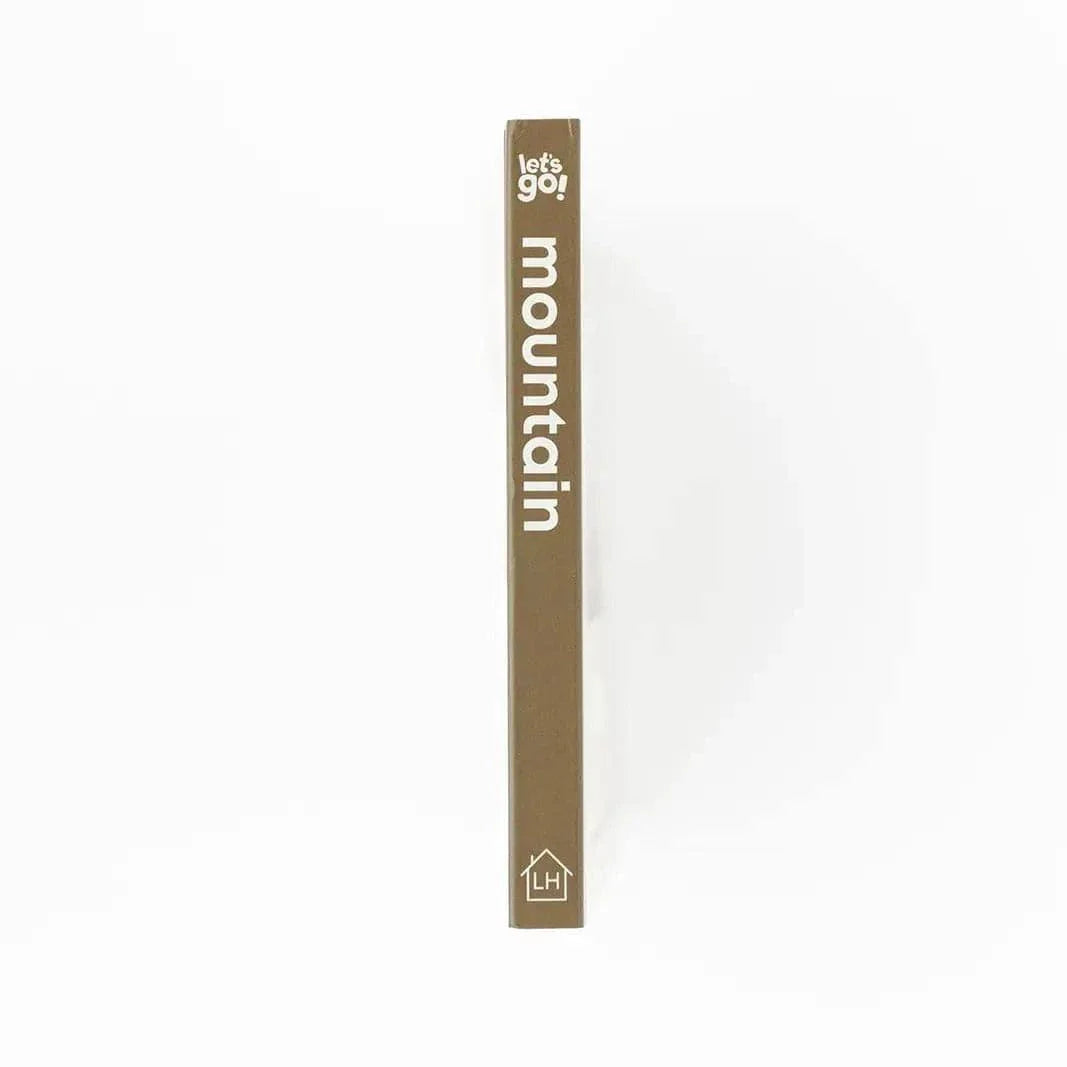 Mountain Baby book spine with "Let's Go!" series text, brown board book for ages 0-4.