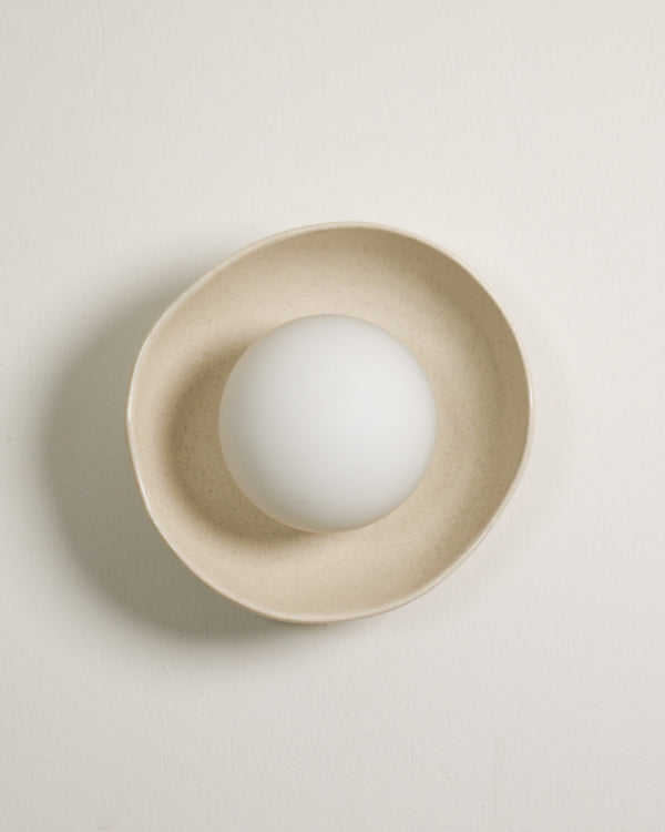 Robert Gordon Shell Wall Sconce ceramic wall light, hand glazed in Poppyseed | norsu Interiors