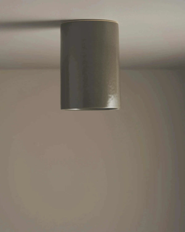 Robert Gordon Tall Cylinder ceiling light, olive | Norsu Interiors