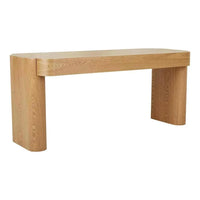 GlobeWest Floyd Desk in natural ash veneer with minimalist design and three spacious drawers