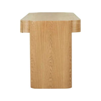 Natural ash GlobeWest Floyd Desk with timber veneer and three spacious drawers for workspace organization