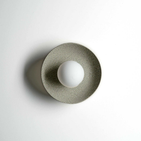 Robert Gordon Dish Wall Sconce in Rivergum, front on | Norsu Interiors