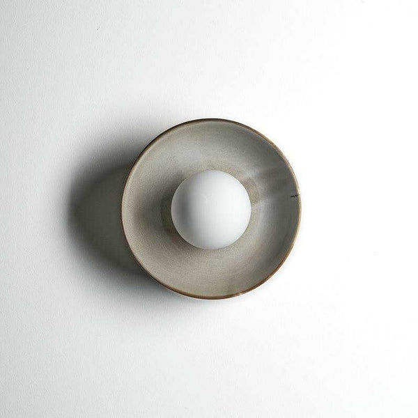 Robert Gordon Dish Wall Sconce in Saltbush, front on | Norsu Interiors