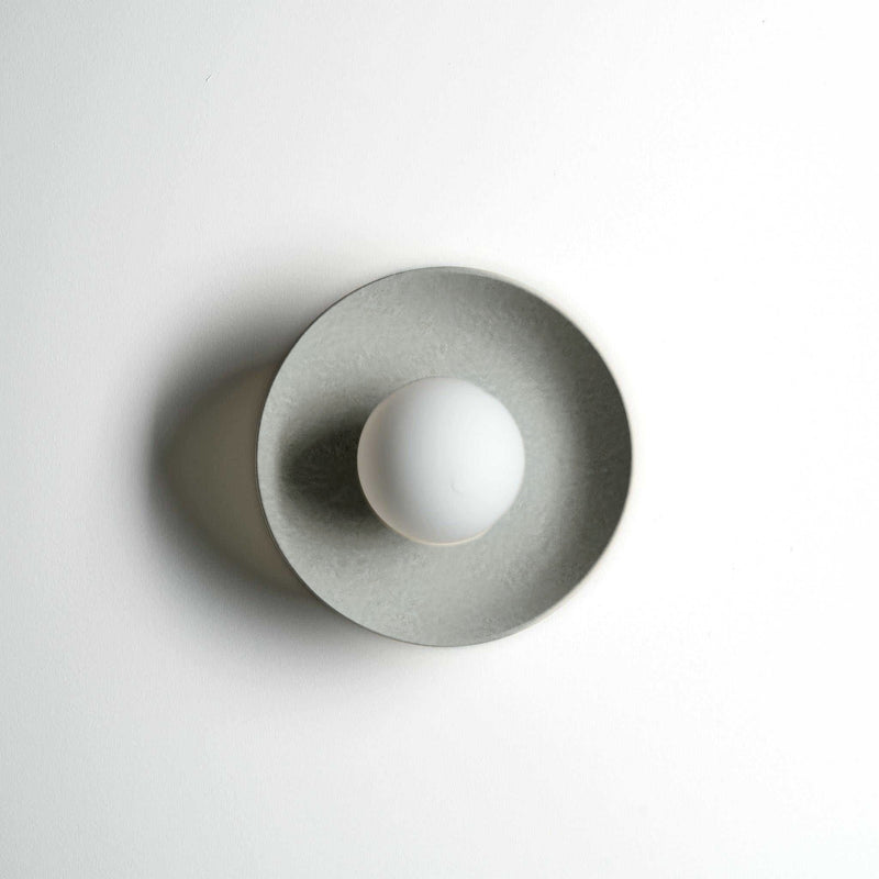 Robert Gordon Dish Wall Sconce in Shale, front on | Norsu Interiors