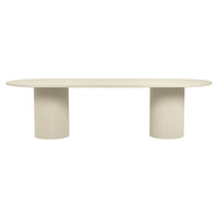 GlobeWest Benjamin Ripple Oval Dining Table - Putty
