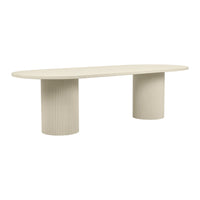 GlobeWest Benjamin Ripple Oval Dining Table - Putty