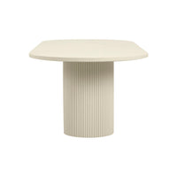 GlobeWest Benjamin Ripple Oval Dining Table - Putty