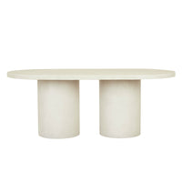 GlobeWest Petra Oval Dining Table - Ivory