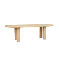 Seb Oval Four Leg Dining Table - Oak 2.6m