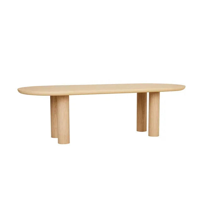 Seb Oval Four Leg Dining Table - Oak 2.6m
