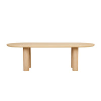 GlobeWest Seb Oval Four Leg Dining Table - Oak