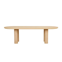 Seb Oval Four Leg Dining Table - Oak 2.6m