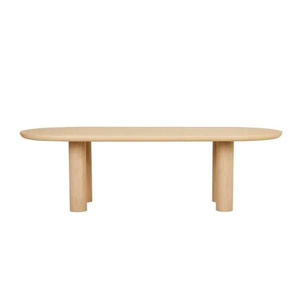 Seb Oval Four Leg Dining Table - Oak 2.6m