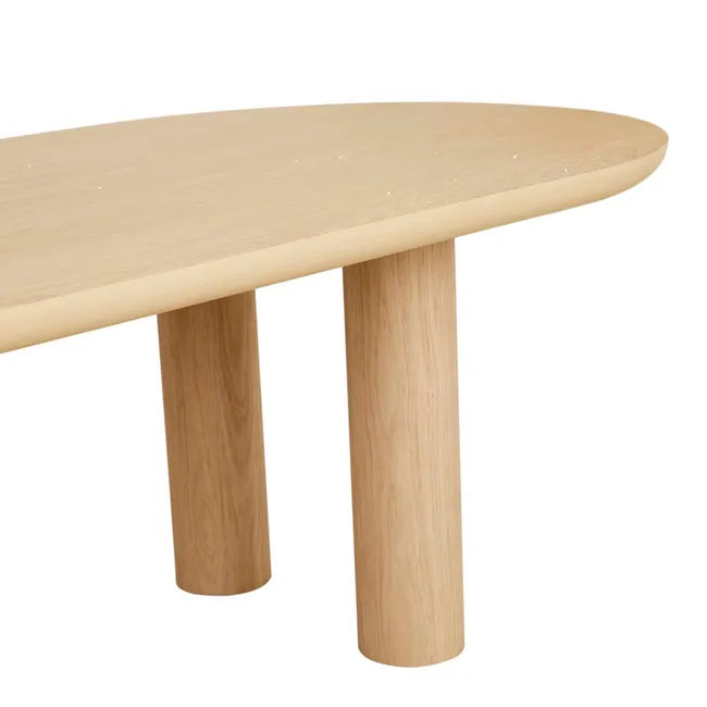 Seb Oval Four Leg Dining Table - Oak 2.6m
