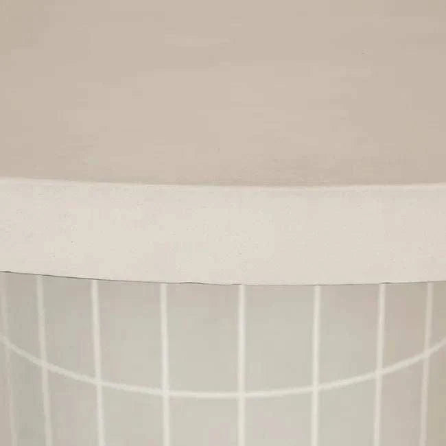 Norsu Interiors Seville Tile Round Dining Table - Pearl White - Matt Pearl White