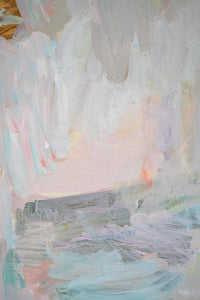 Abstract pastel-colored limited edition canvas print "Endless Summer" by artist Vanni with soft, organic shapes and vibrant hues.