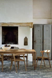 Ethnicraft Bok Dining Table - Teak, styled in a room setting
