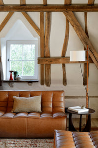 Ethnicraft Sofa N701 Round Corner - Old Saddle, styled in a room setting