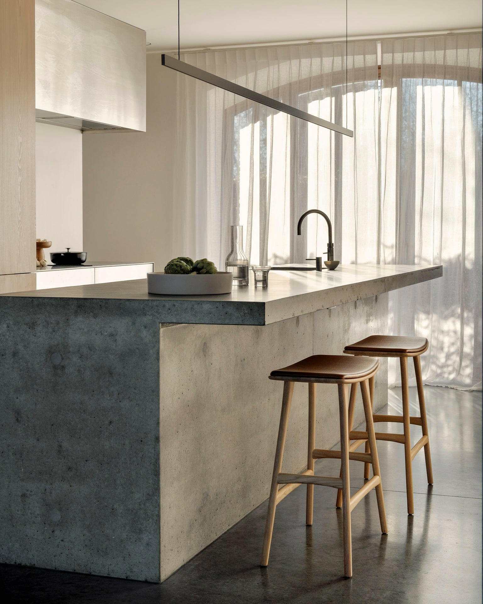 Ethnicraft Bar Stools Ethnicraft Osso stool - Natural Oak/ Cognac Leather