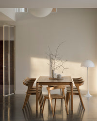 Ethnicraft Bok Extendable Dining Table - Oak, styled in a room setting