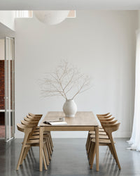 Ethnicraft Bok Extendable Dining Table - Oak, styled in a room setting