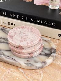 norsu STUDIO, Duality Collection Marble Coasters – Blush
