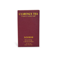 Clarence Tea Organic Loose Leaf Tea Nourish, burgundy 40g box