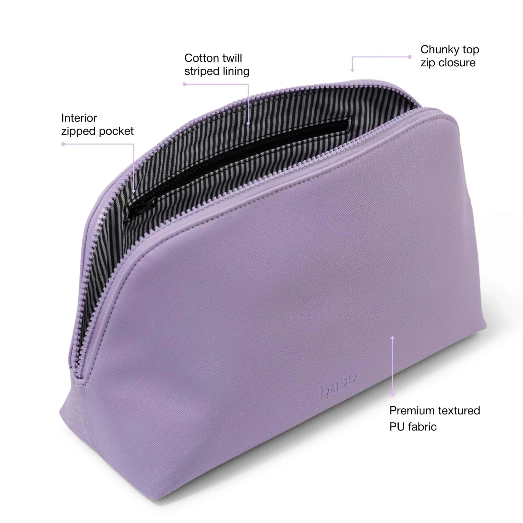 Base Supply Travel Bag Base Supply Cosmetic Base Large Toiletry/Travel/Makeup Bag - Lilac