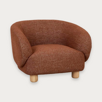 GlobeWest Flo Occasional Chair in Brick with natural ash legs