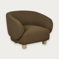 GlobeWest Flo Occasional Chair in Deep Olive with natural ash legs