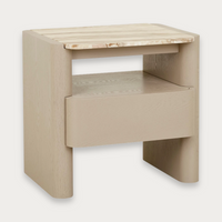 GlobeWest Floyd Marble Bedside - Onyx Travertine - Sunwash