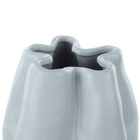 tall pearl blue stoneware Fluid Vase with wavy fluid silhouette by Amalfi
