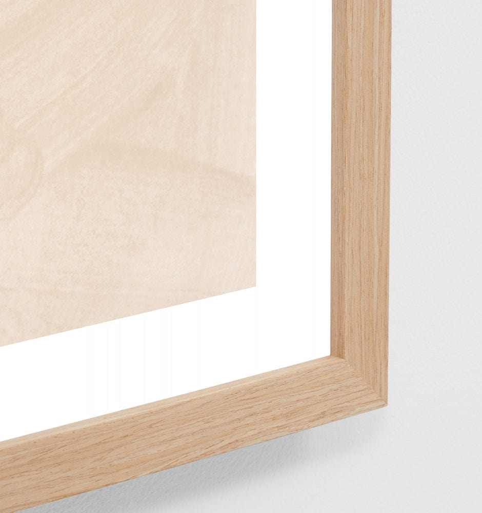 Middle of Nowhere Fruit Bowl print framed in oak with white border behind glass
