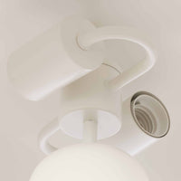 Marley Table Lamp white iron modern design with hemispherical shade and cylindrical base