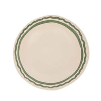 Davis & Waddell Salad Bowl in dark green bamboo fibre with wiggly striped design.