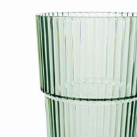 Set of four green Saltara RPET tumblers 400ml with ribbed texture made from recycled plastic by Davis & Waddell