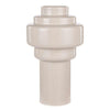 Large Amalfi Merrik Vase in neutral moonbeam color with geometric shape and high-gloss finish, suitable for modern and classic interiors.