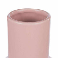 Small pink Merrik Vase with high-gloss lacquer finish made of clay, ideal for fresh or faux floral arrangements.