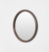 Middle of Nowhere Gertrude Round Gloss Mirror, Cocoa - tubular frame profile