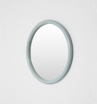 Middle of Nowhere Gertrude Round Gloss Mirror, Dusty Blue - tubular frame profile