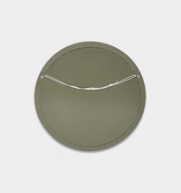 Middle of Nowhere Gertrude Round Gloss Mirror, Olive - reverse showing fixings