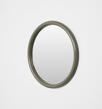 Middle of Nowhere Gertrude Round Gloss Mirror, Olive - tubular frame profile