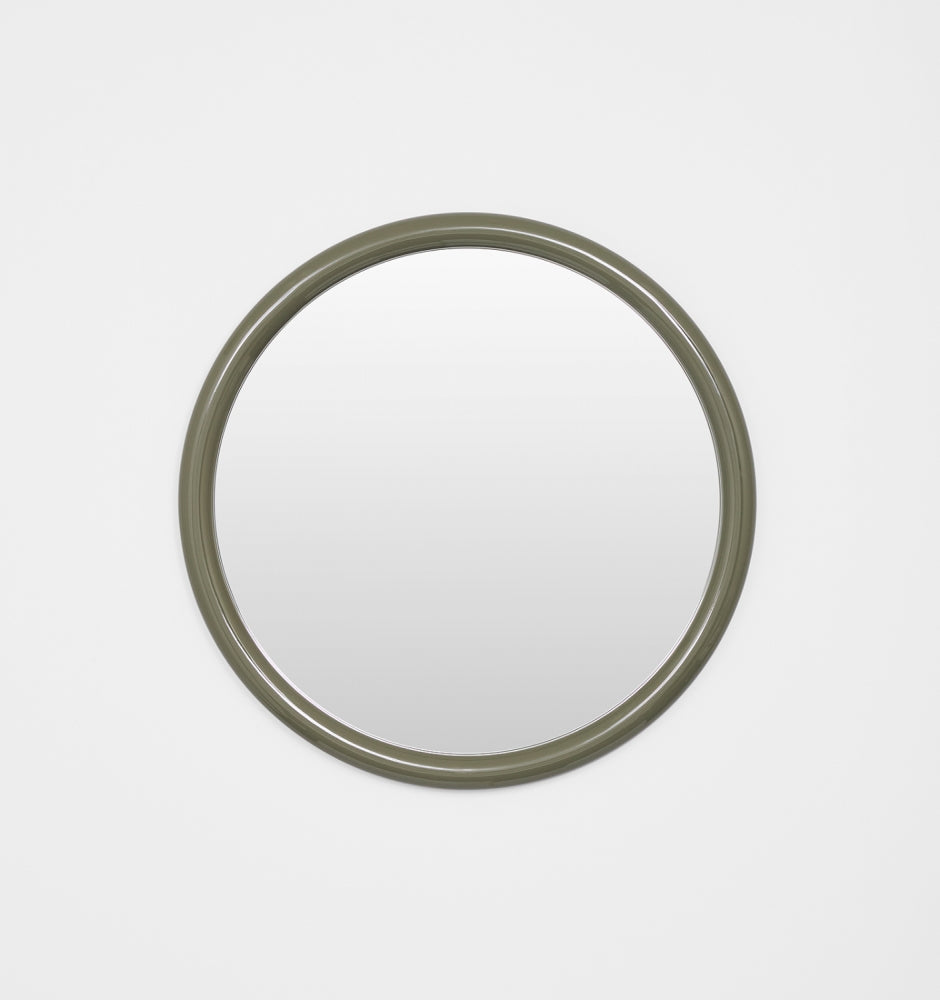 Middle of Nowhere Gertrude Round Gloss Mirror, Olive | Norsu Interiors